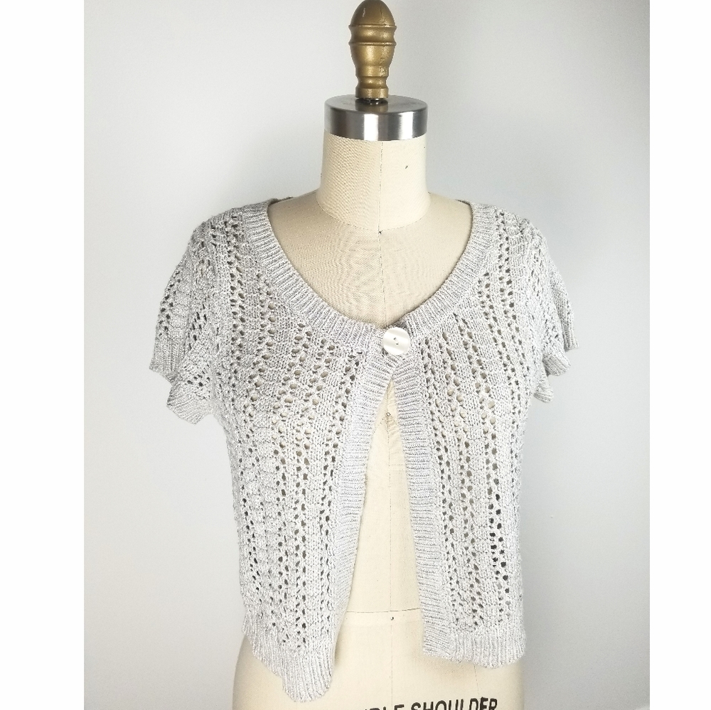 LOFT Ann Taylor Grey Cardigan Size M